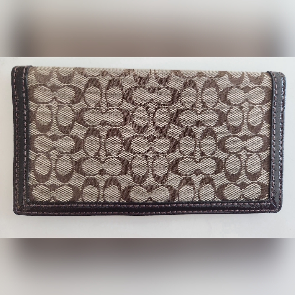 Coach Canvas With Leather Interior Checkbook Wallet-Gorgeous!